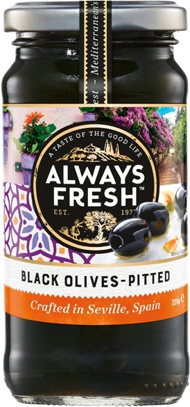 Always Fresh Black Olives‑Pitted 220g