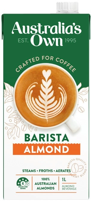 Australia's Own Barista Almond, Oat or Macadamia Milk 1 Litre