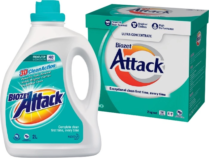 Biozet Attack Laundry Powder 2kg or Liquid 2 Litre Selected Varieties