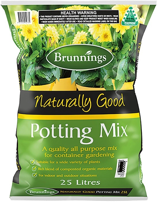 Brunnings Naturally Good Potting Mix or Pine Bark Mulch 25 Litre