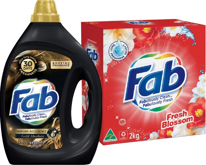 Fab Laundry Liquid 1.8-2 Litre or Powder 1.8-2kg Selected Varieties