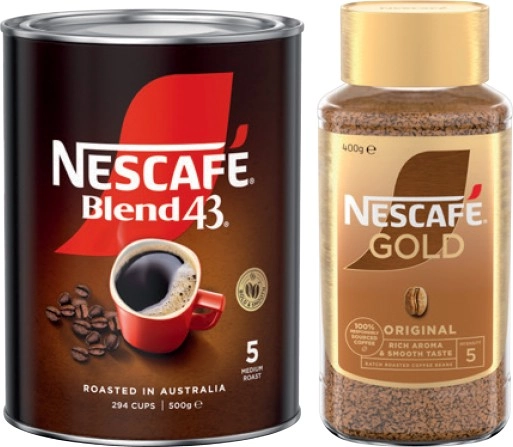 Nescafé Blend 43 Instant Coffee 500g or Gold Original 400g Selected Varieties