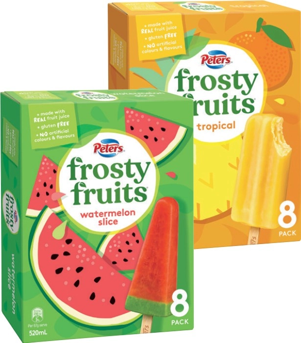 Peters Frosty Fruits 8 Pack or Fruit Stack 6 Pack Selected Varieties