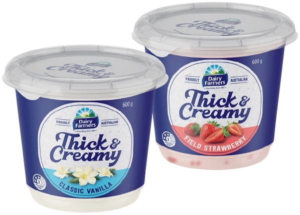 Dairy Farmers Thick & Creamy Yoghurt 550‑600g Selected Varieties