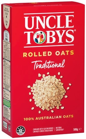 Uncle Tobys Traditional or Quick Rolled Oats 500g