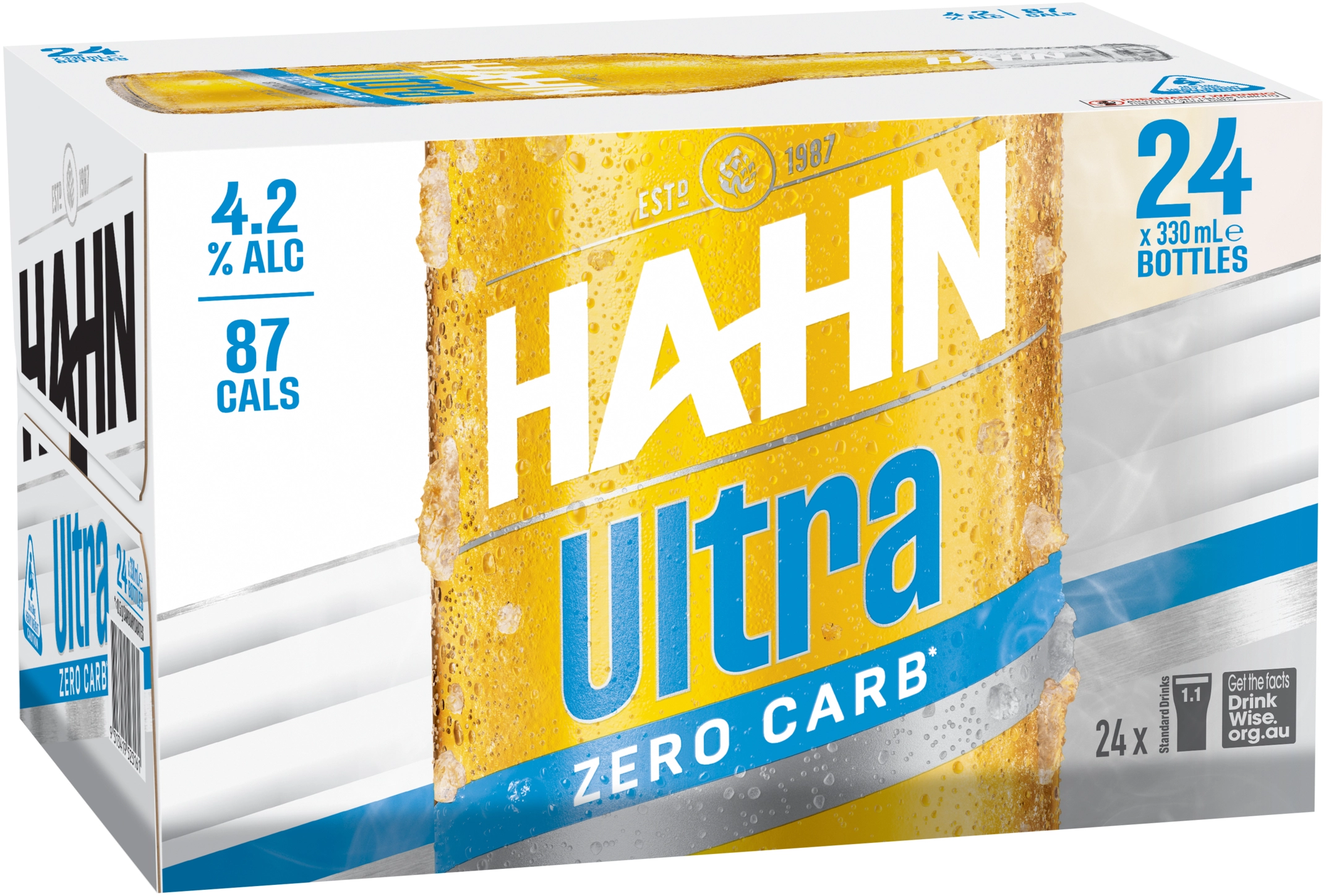 Hahn Ultra Zero Carb Bottles 24x330ml