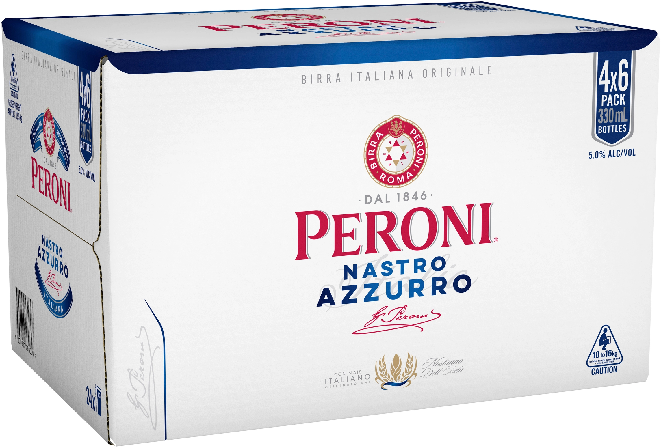 Peroni Nastro Azzurro 5% Bottles 24x330ml