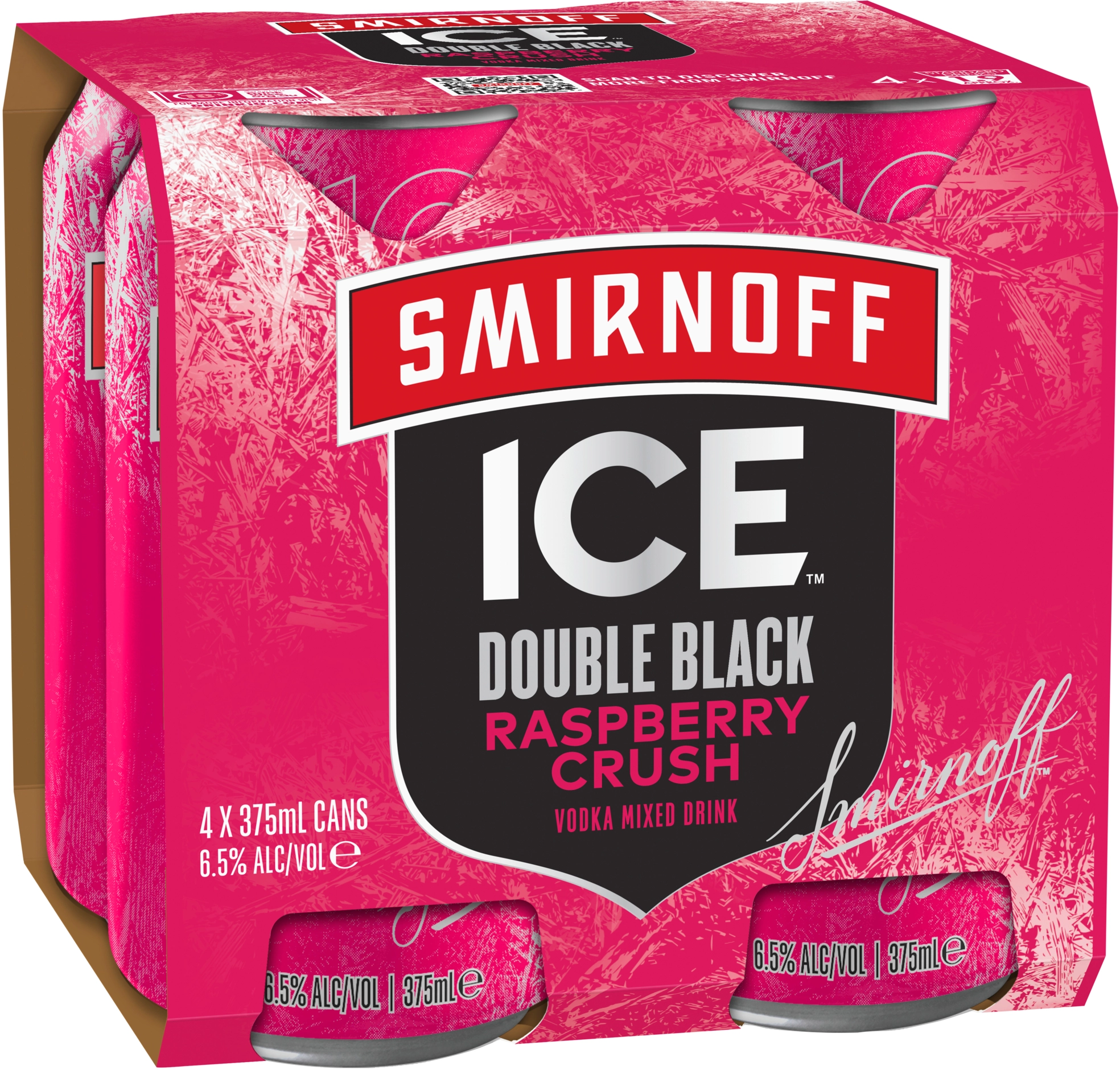 Smirnoff Ice Double Black Raspberry Crush Cans 4x375ml