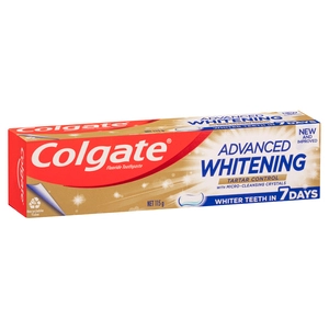 Colgate Advanced Whitening Tartar Control Toothpaste with Micro-Cleansing Crystals 115g