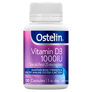 Ostelin Vitamin D 1000IU D3 for Bone Health + Immune Support 130 Capsules