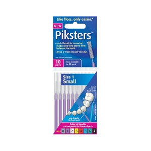 Piksters Interdental Brushes Size 1 Purple 10 Pack