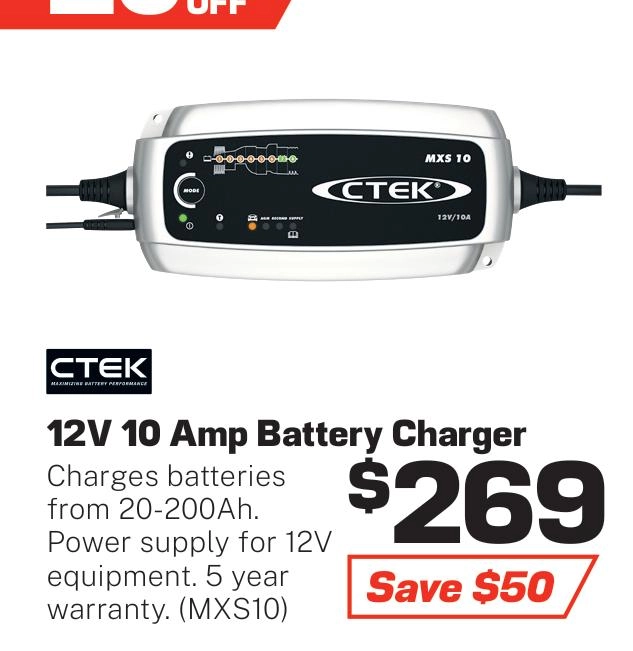 CTEK Battery Charger 12v 10 Amp 8 Stage - MXS10