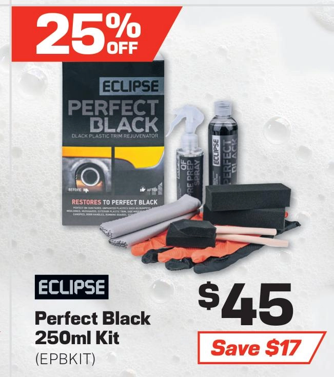 Eclipse Perfect Black Trim Restorer Kit 250ml - EPBKIT