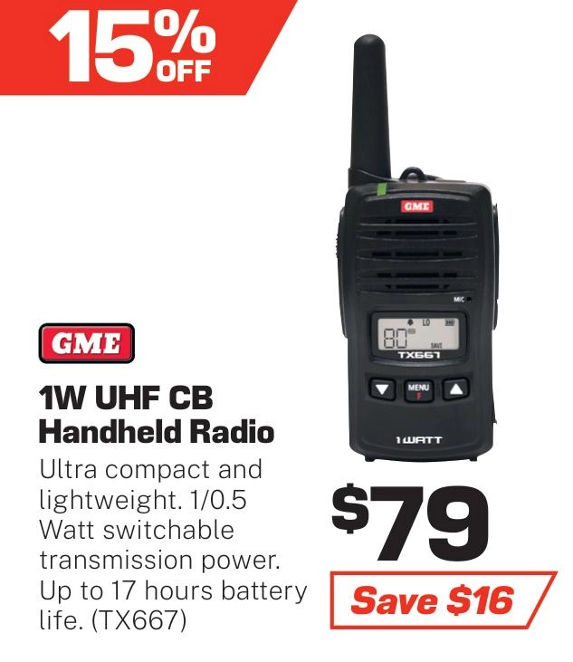 GME 1 watt Handheld UHF Radio - TX667