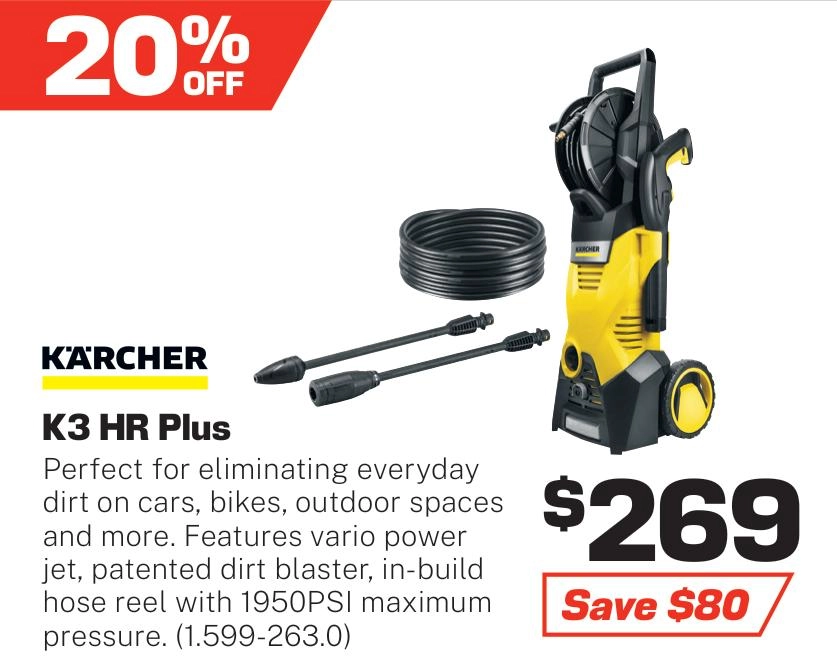 Karcher K3 Pressure Washer HR 1740Psi - 1.599-263.0