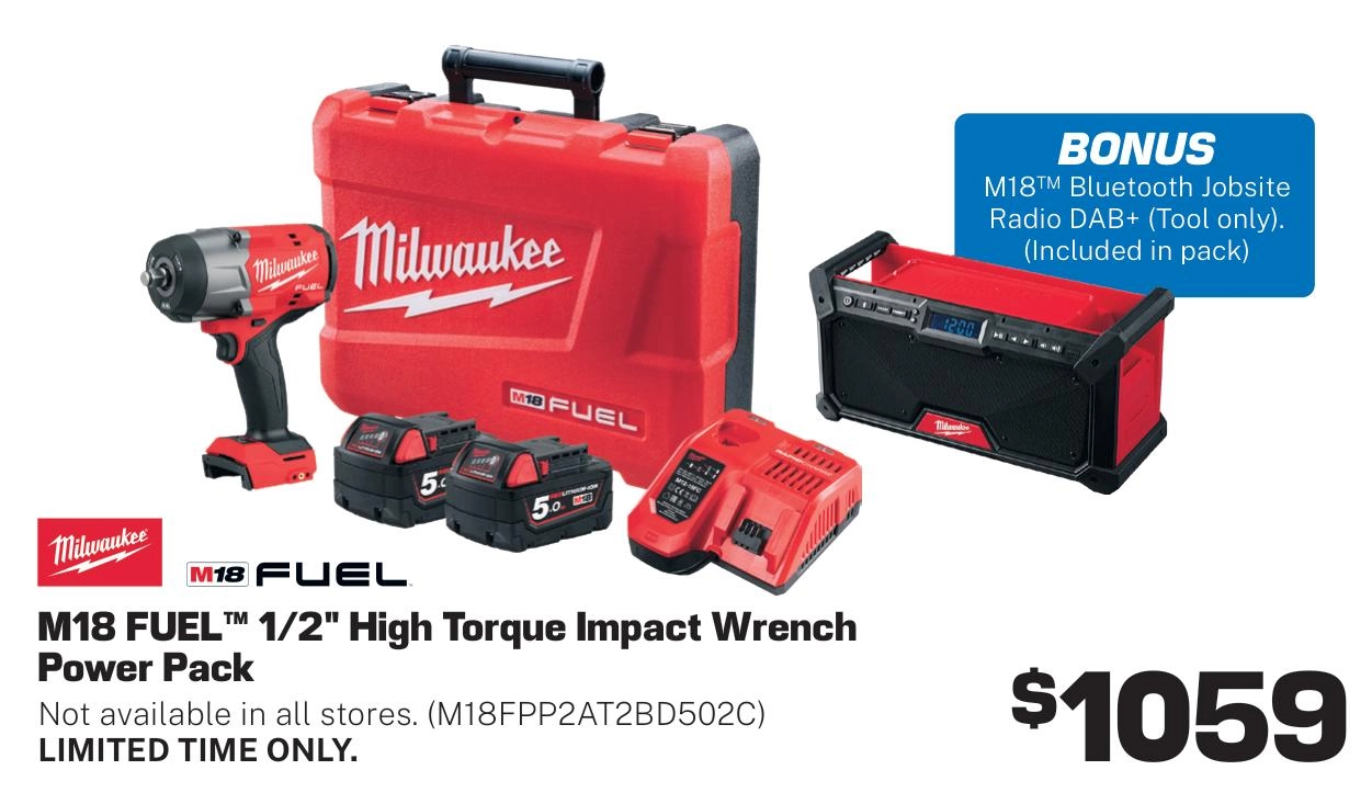 M18 FUEL™ 1/2" High Torque Impact Wrench Power Pack