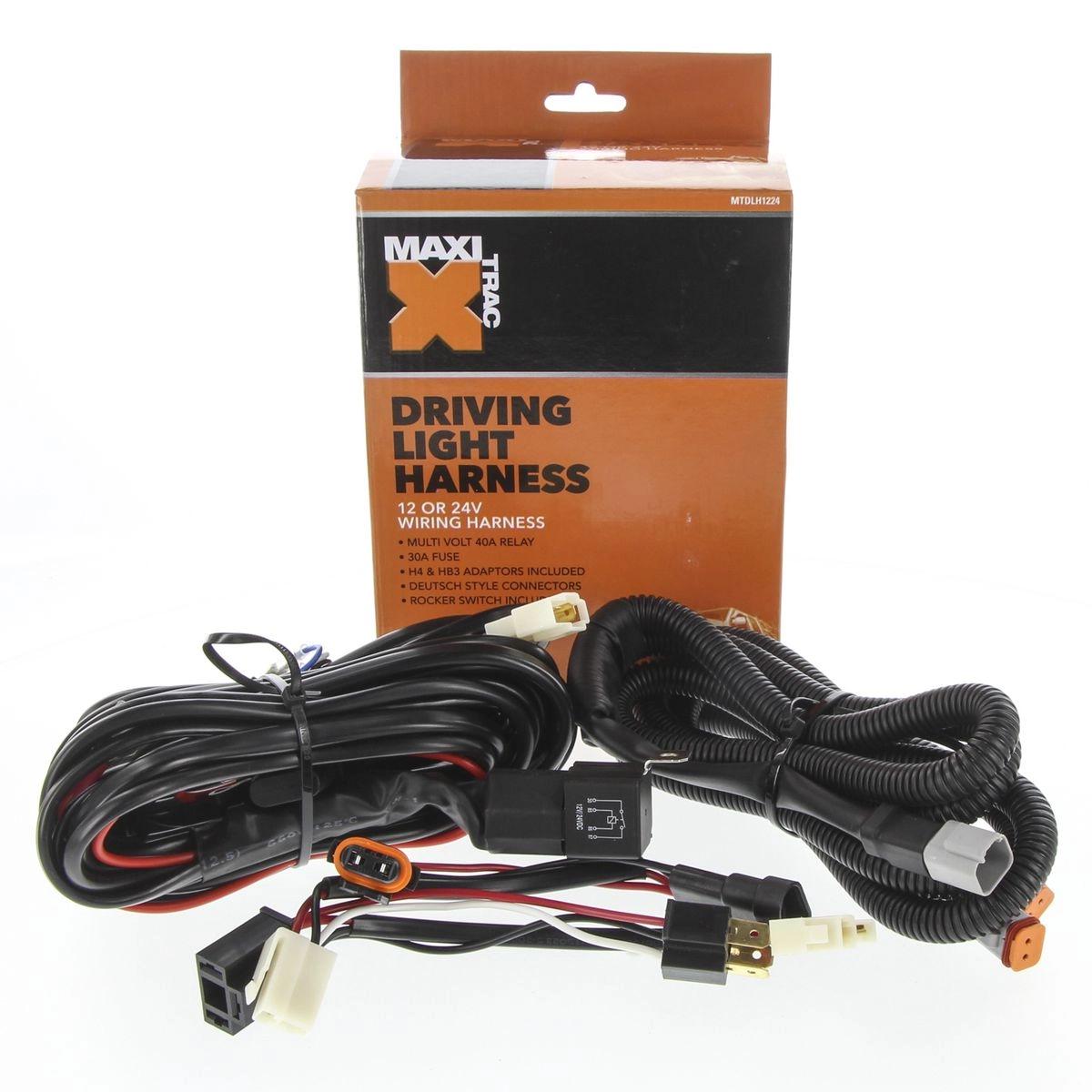 Maxitrac Driving Light Harness 12/24V - MTDLH1224