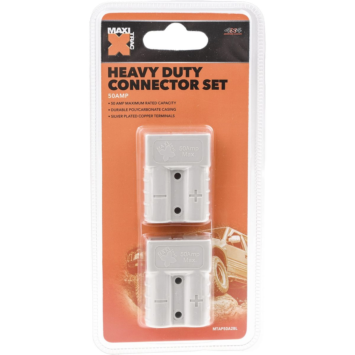 MaxiTrac Heavy Duty 50A Connector Grey (2pk) - MTAP50A2BL