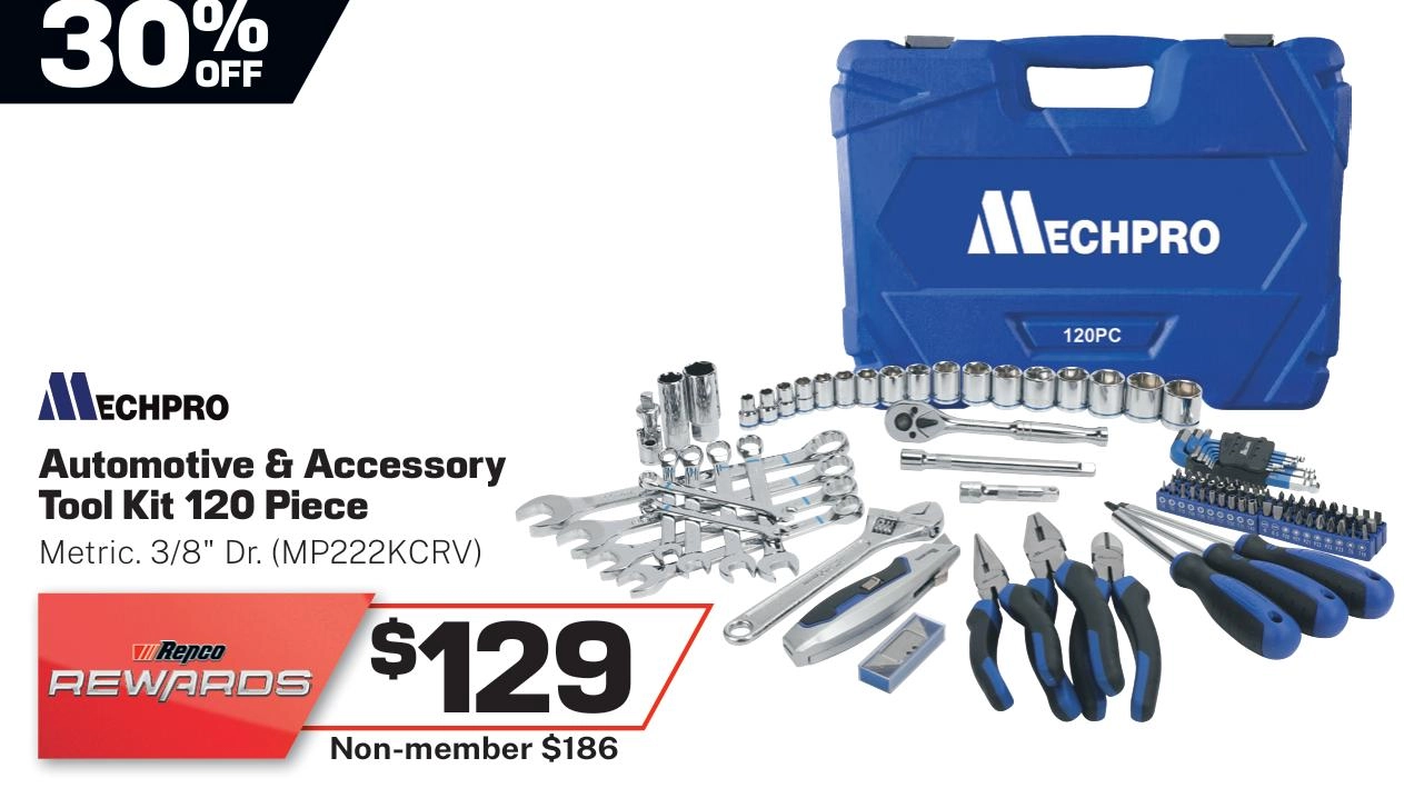 Mechpro 120 Piece Automotive Tool Kit - MP222KCRV