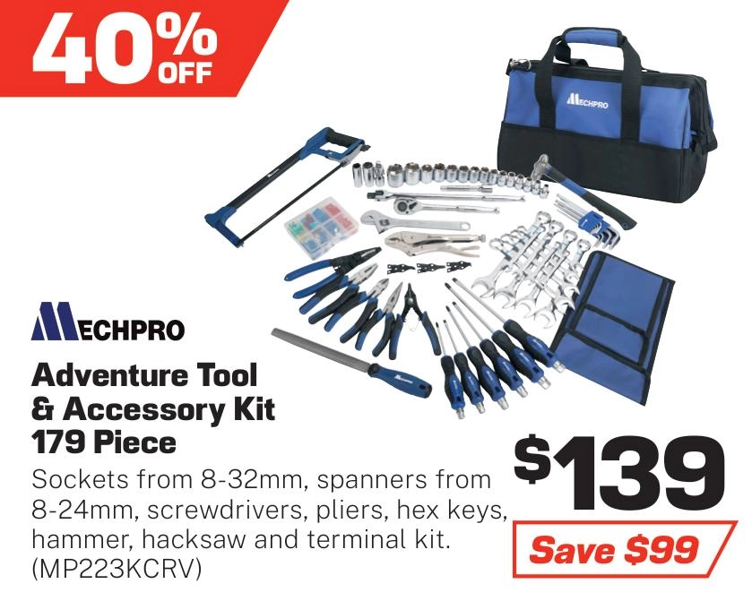 Mechpro 179 Piece Adventure Tool Kit - MP223KCRV