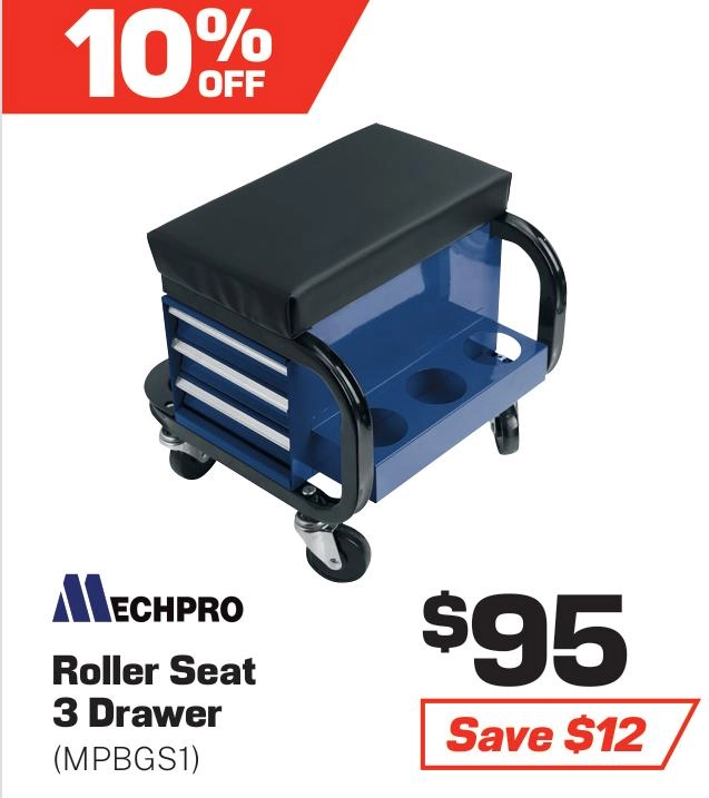 Mechpro 3 Drawer Roller Seat - MPBGS1