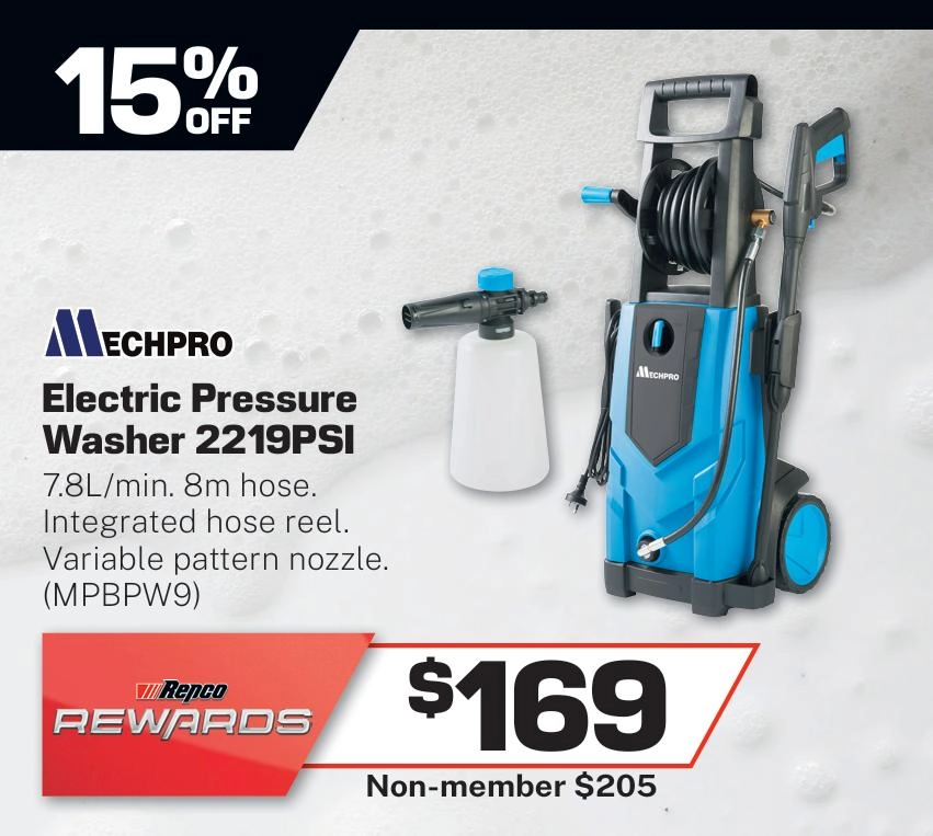 Mechpro Pressure Washer 2219Psi - MPBPW9