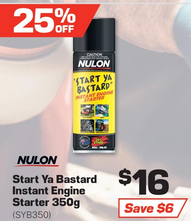 Nulon Start Ya Bastard Instant Engine Starter 350g - SYB350