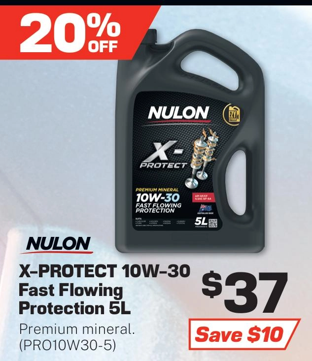 Nulon X-PROtect 10W-30 Fast Flowing Protection Engine Oil 5L - PRO10W30-5