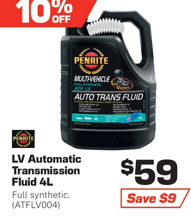 Penrite Full Synthetic Automatic Transmission Fluid LV 4L - ATFLV004