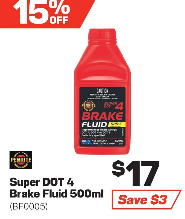 Penrite Super DOT 4 Brake Fluid 500mL - BF0005