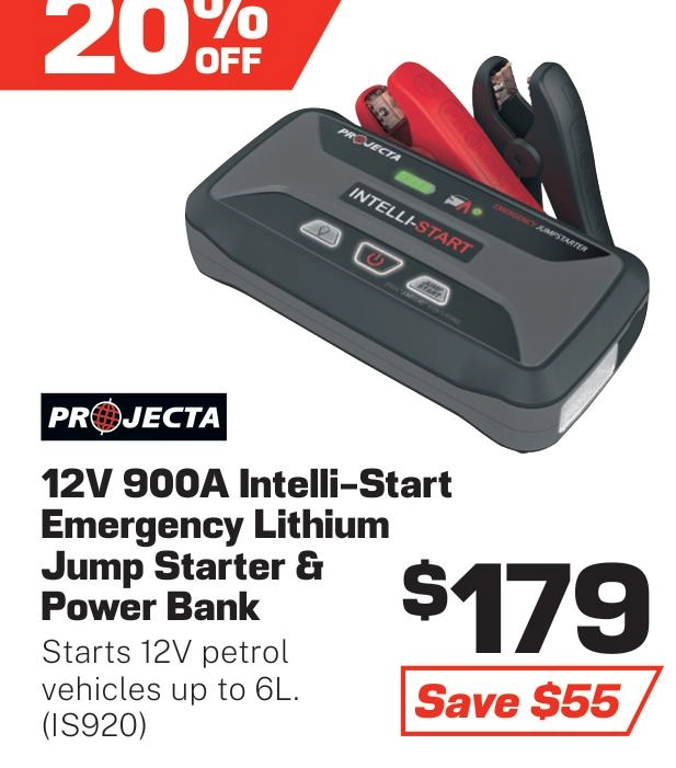 Projecta 12V 900A Intelli-Start Emergency Lithium Jump Starter and Power Bank - IS920