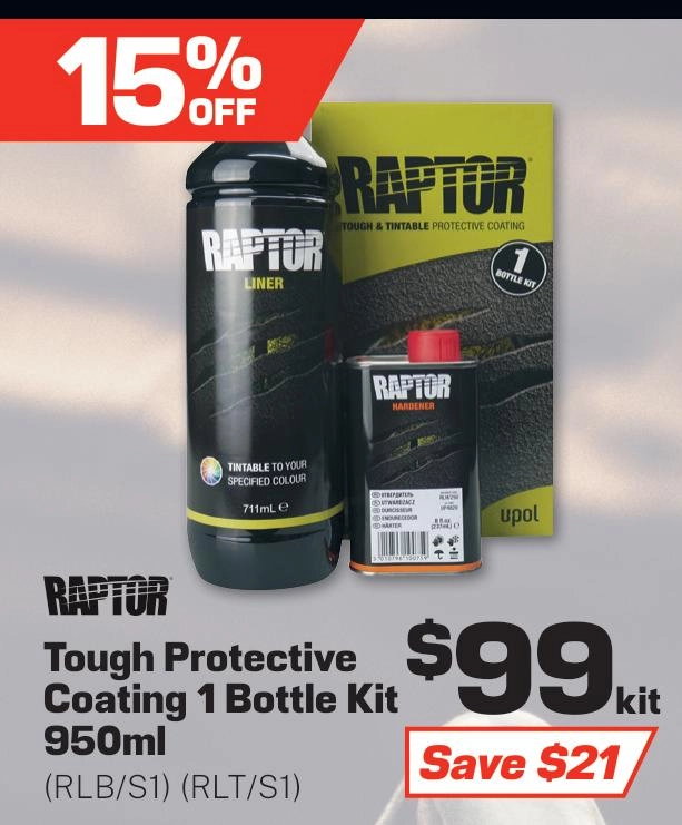 Raptor Tough Protective Coating 1 Bottle Kit 950ml