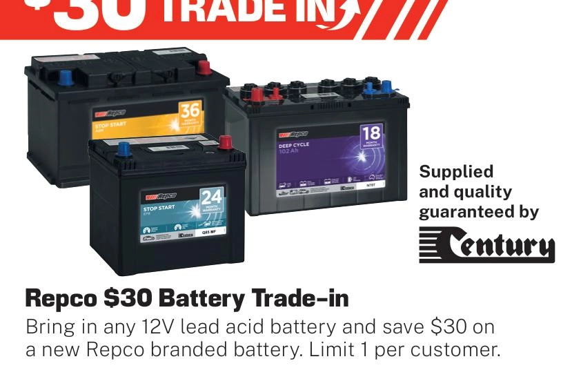 Repco $30 Battery Trade-in