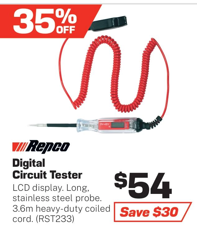 Repco Digital Circuit Tester - RST233