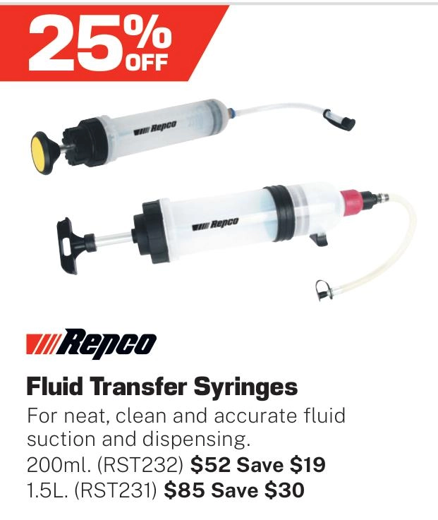 Repco Fluid Transfer Syringes