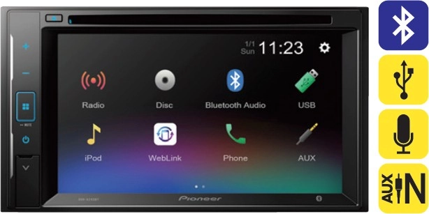 Pioneer 6.2" Touch Screen with CD/DVD Player & Bluetooth®