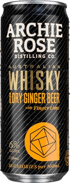 Archie Rose Double Malt Whisky with Dry Ginger Beer Cans 330mL