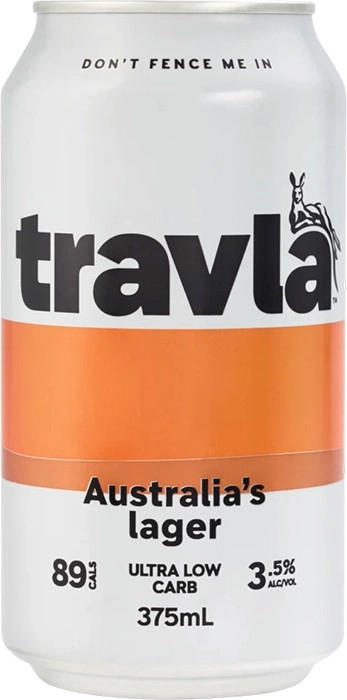 Travla Mid Strength Lager Cans 375mL