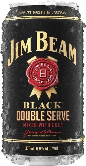 Jim Beam Black Double Serve Cans 375mL 10 Pack