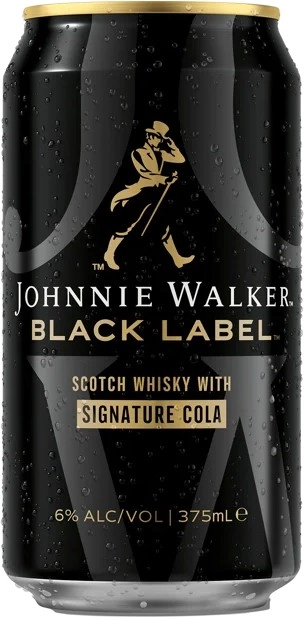 Johnnie Walker Black & Cola 6% Cans 375mL