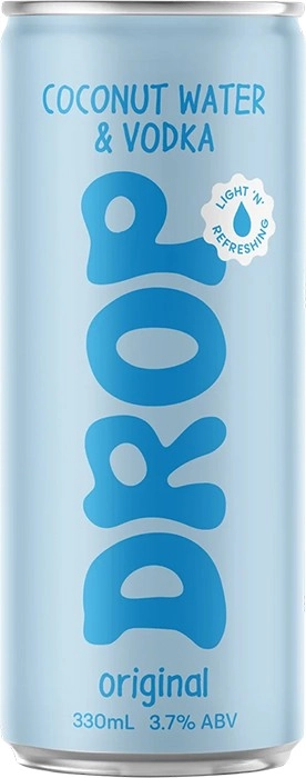 NEW Drop Coconut Water and Vodka Cans 330mL