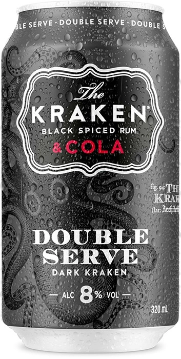 The Kraken Double Serve and Cola 8% Cans 320mL