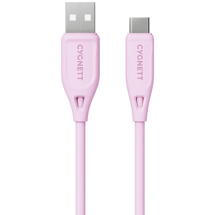 Cygnett Charge & Connect USB-C to USB-A 2.0 Cable V2 1.2m (Pink)