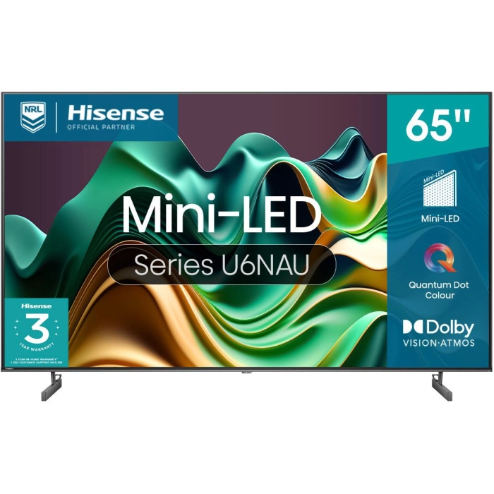 Hisense 65" U6NAU Mini-LED 4K QLED Smart TV [2024]