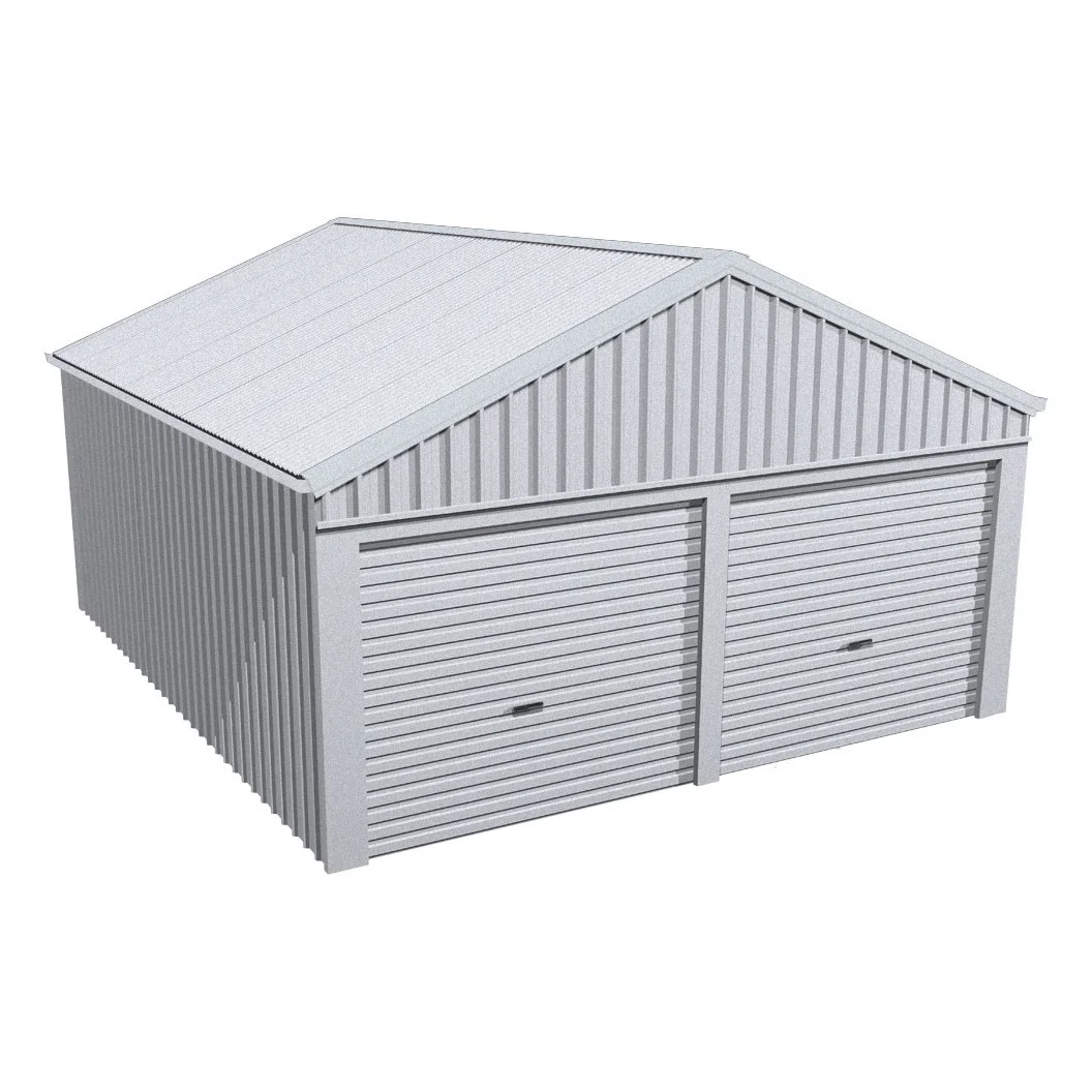 Stratco Domestic Gable Roof Shed Double Garage 5.45 x 6.21 x 2.4m Gable End Roller Door