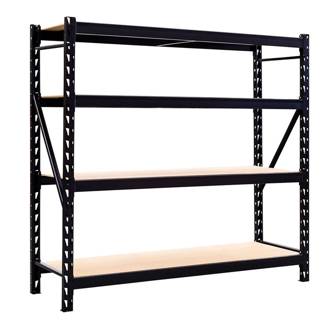 Stratco Heavy Duty 4 Shelf Black Unit