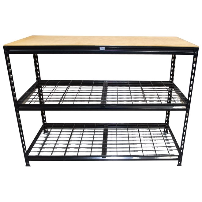 Stratco Heavy Duty Workbench with Wire Shelves