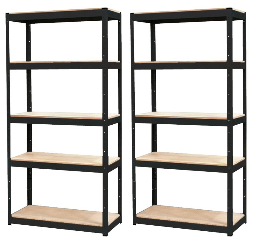 Shed Style Black Slot-N-Lock 5 Shelf Unit 1800 x 1200 x 450mm 2 Pack