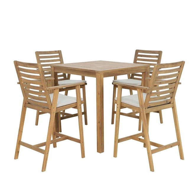 Sunscape Fairfield 5 Piece Outdoor Bar Table & Chairs Set