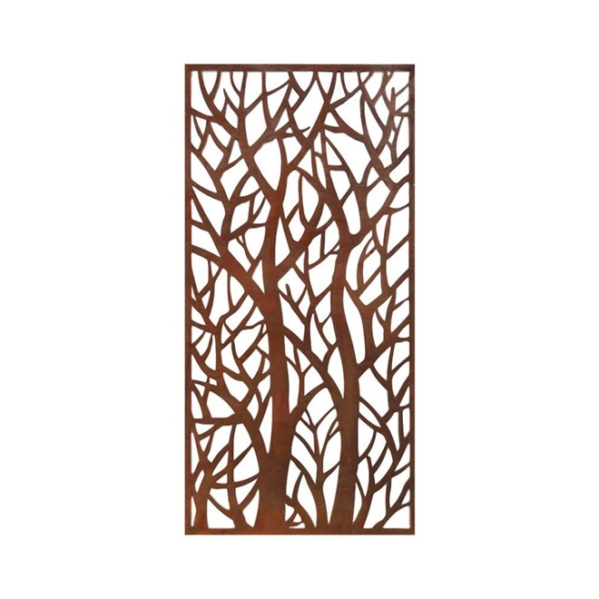 Real Rust Steel Screen Forest 1200 x 600 mm